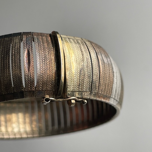 Vintage Sterling silver & gold Milor Italy bracelet cuff - Picture 7 of 16